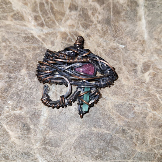 Handcrafted Pineal Gland Copper Gemstone Pendant